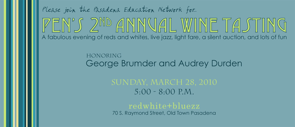 PEN's 2nd Annual Wine Tasting Benefit - Invite Front