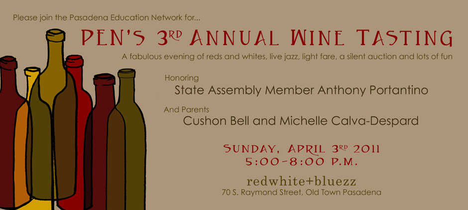 PEN's 3rd Annual Wine Tasting Benefit - Invite Front