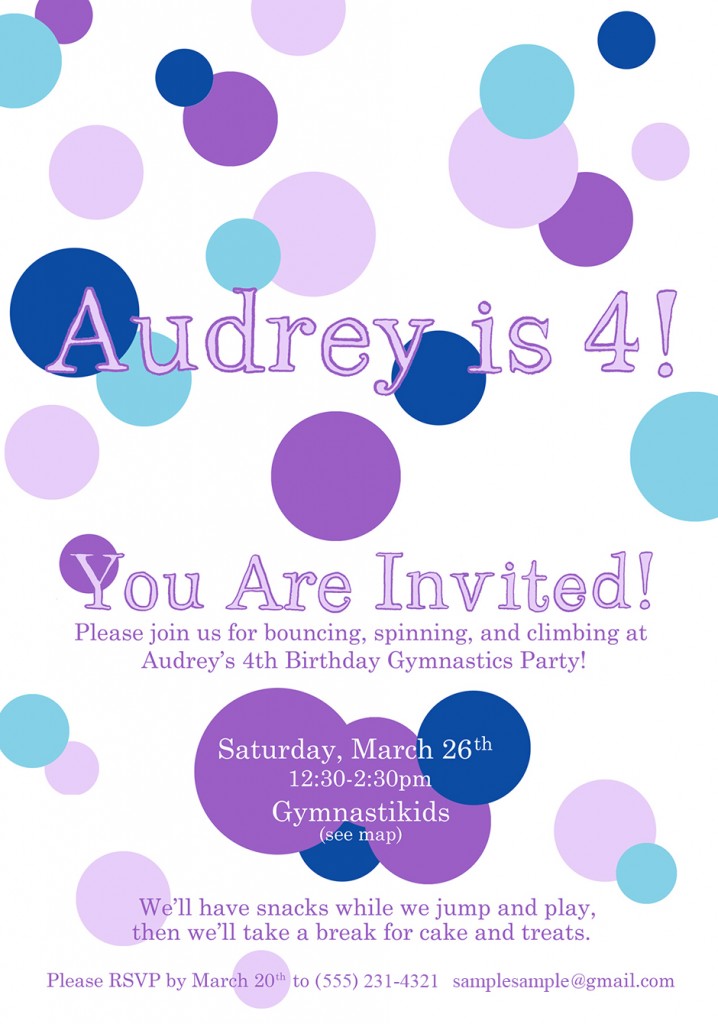 Audrey's 4th Invitations (Digital Version)