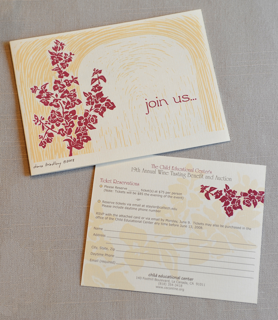 Invitation and response card fronts for the Child Educational Center's 19th Annual Benefit
